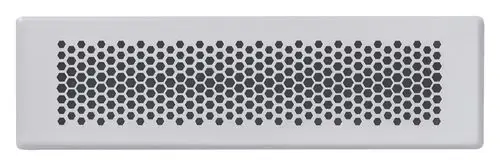 Rechteckige Abdeckblende mit hexagonalem Muster in Grau, passend für die Vaillant Heiztechnik, auf weißem Hintergrund.